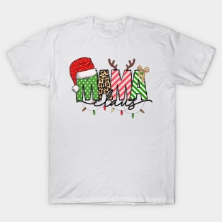 Mama Claus Christmas Lights Family Matching Xmas T-Shirt